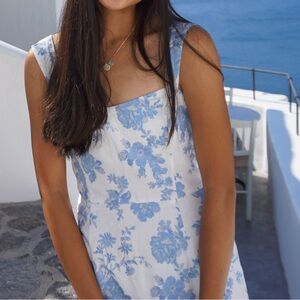 Abercrombie Blue Floral Linen Mini Dress